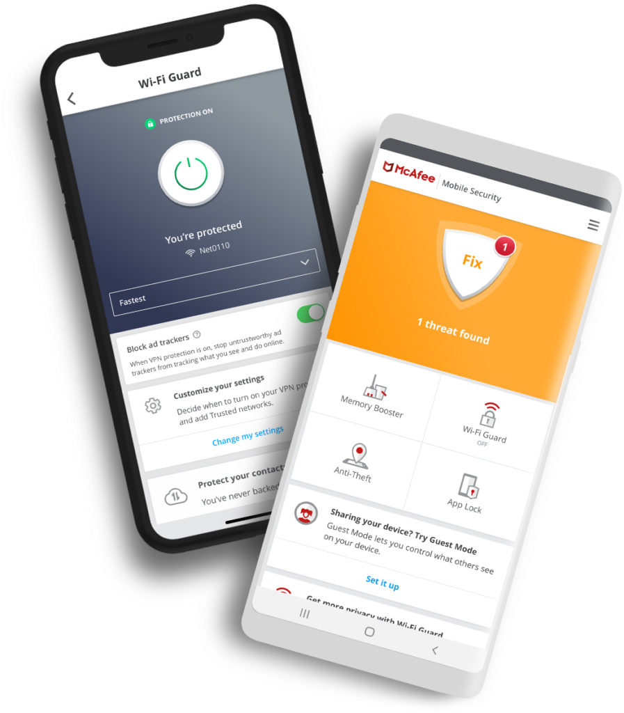 Screenshot of a mobile application displaying its homepage on Android and iOS devices.