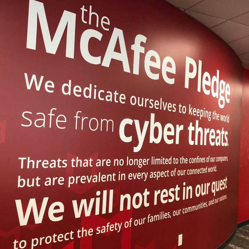 McAfee Mobile Security app interface on a smartphone